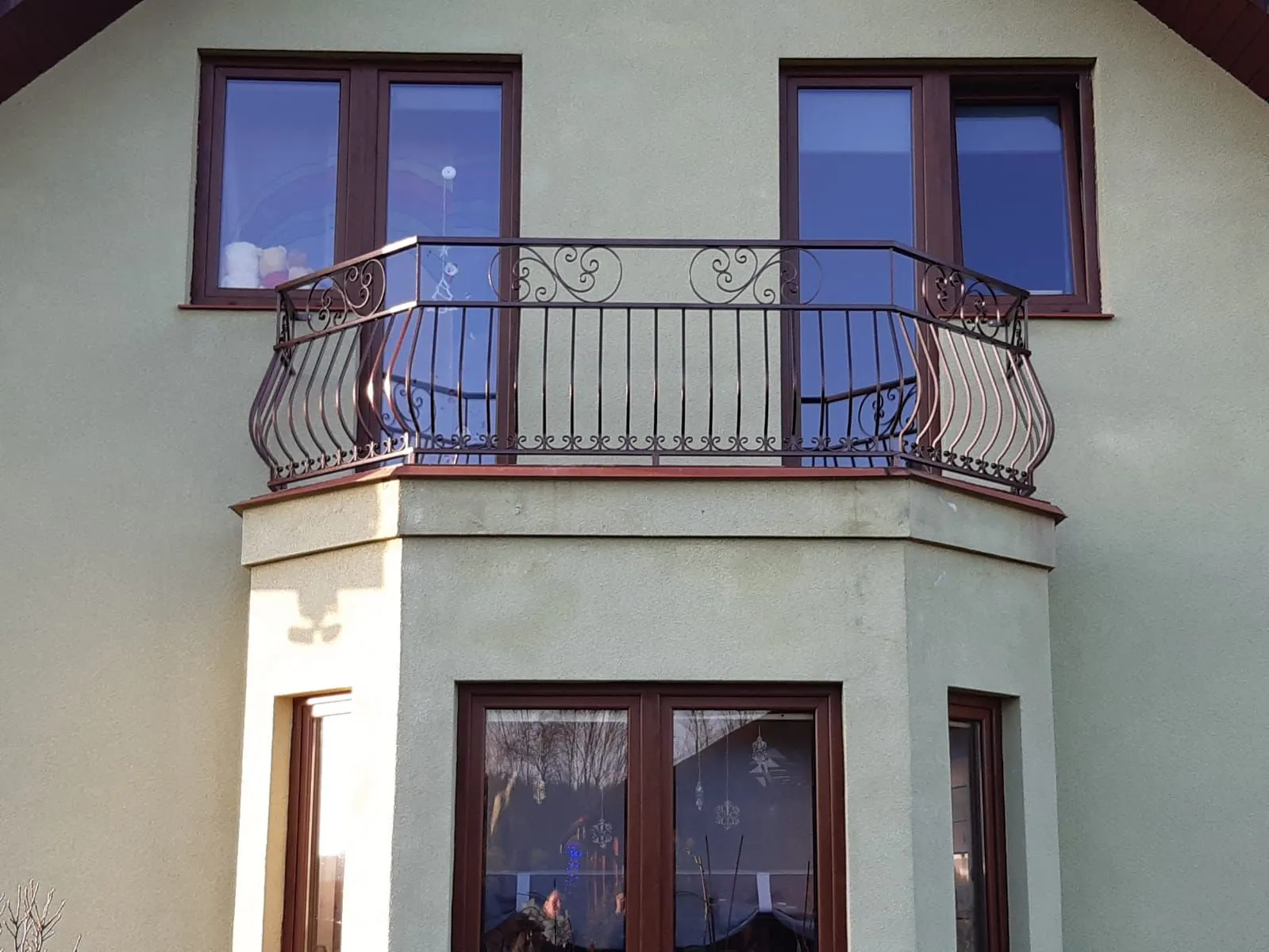 Balustrada balkonowa kuta ozdobna detal - realizacja okolice Gorzowa | Stalowy Bechta