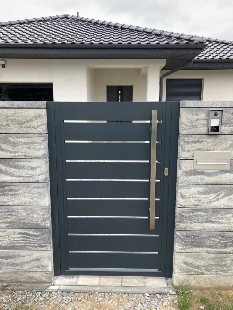 Ogrodzenie posesji poziome antracyt malowanie proszkowe - realizacja Gorzów Wlkp. | Stalowy Bechta