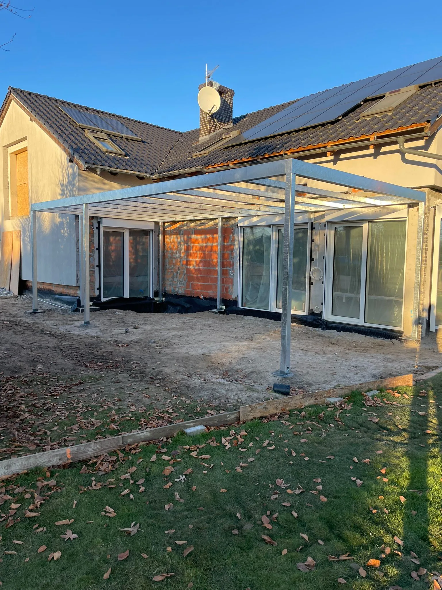 Pergola tarasowa stalowa ocynkowana przy domu - realizacja Gorzów Wlkp. | Stalowy Bechta
