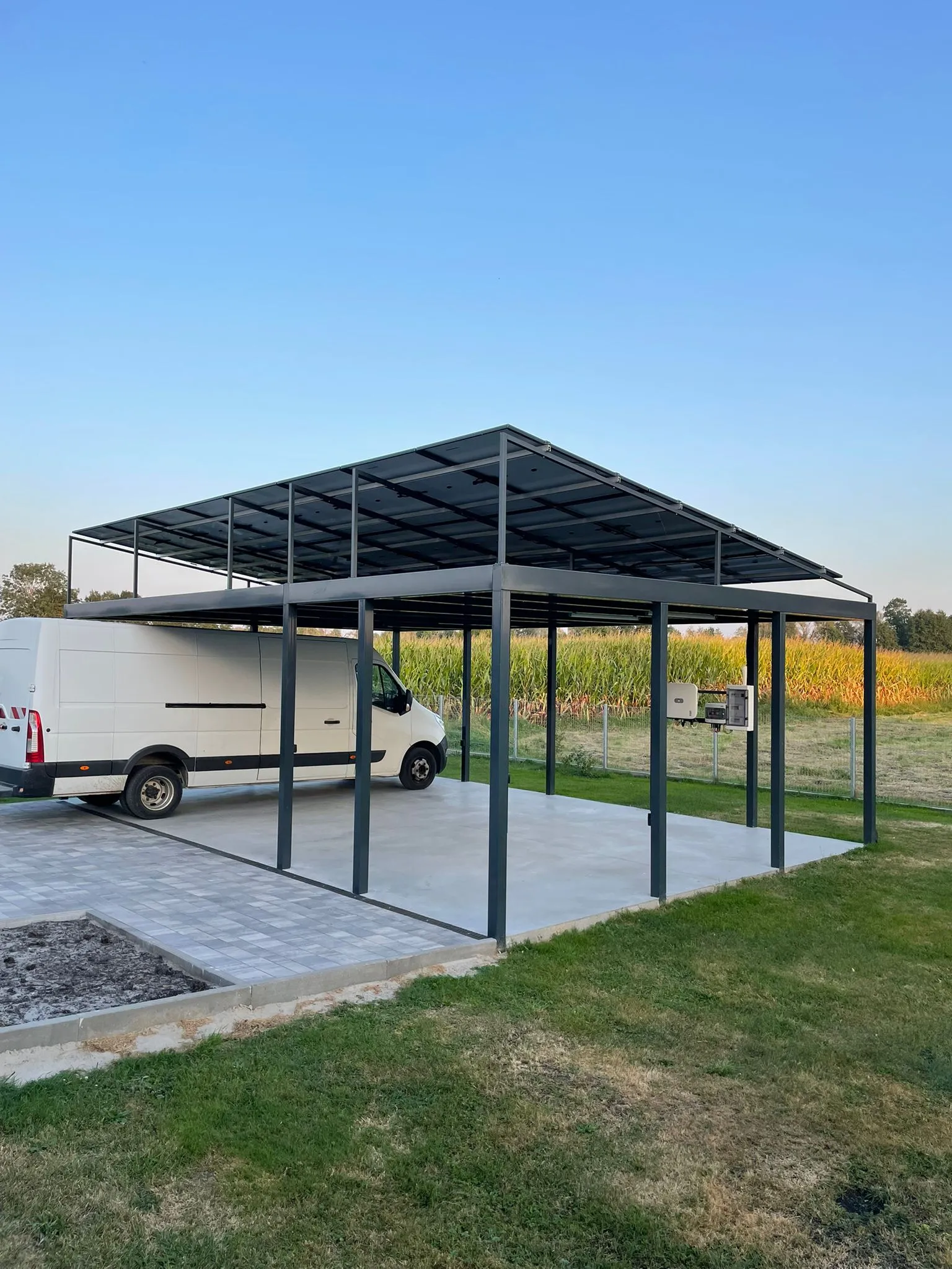 Carport stalowy duży dwustanowiskowy - realizacja woj. lubuskie | Stalowy Bechta