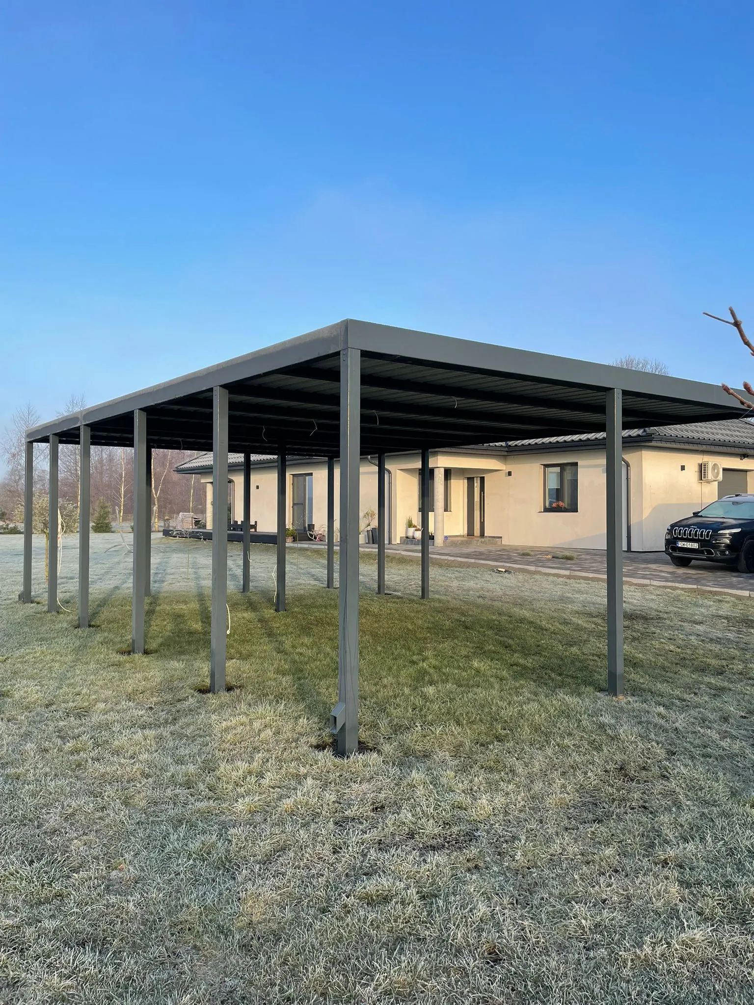 Carport wolnostojący stalowy duży - montaż woj. lubuskie | Stalowy Bechta